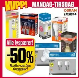 Europris Alle lyspærer! tilbud