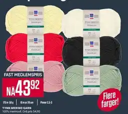 Europris TYNN MERINO GARN, Medlemspris tilbud
