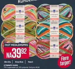 Europris STRØMPII GARN, Medlemspris tilbud