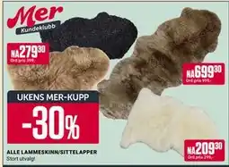 Europris ALLE LAMMESKINN/SITTELAPPER, App-pris tilbud