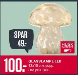 Europris GLASSLAMPE LED, Medlemspris tilbud