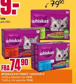 Europris WHISKAS KATTEMAT I SAUS/GELÉ tilbud