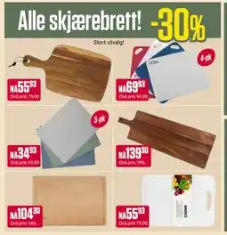 Europris Alle skjærebrett! 30% tilbud