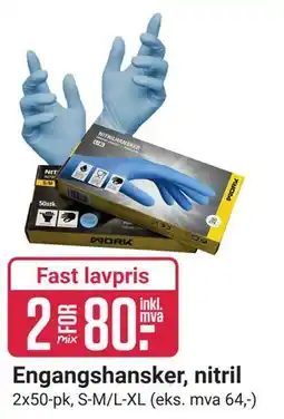 Europris Engangshansker, nitril tilbud