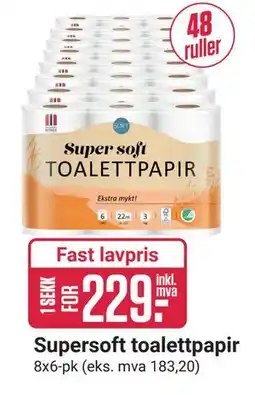 Europris Supersoft toalettpapir tilbud