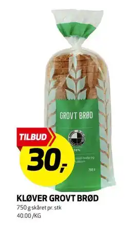 Bunnpris KLØVER GROVT BRØD tilbud