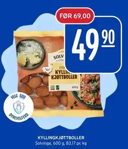 Rema 1000 KYLLINGKJØTTBOLLER tilbud