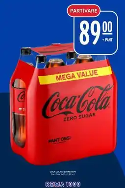Rema 1000 COCA COLA U/ SUKKER 6PK tilbud