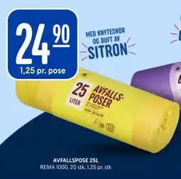 Rema 1000 AVFALLSPOSE 25L tilbud