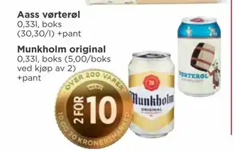 Meny Aass vørterøl tilbud