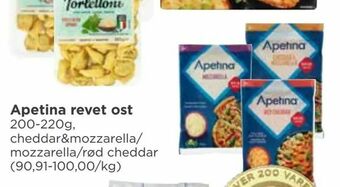 Meny Apetina revet ost tilbud