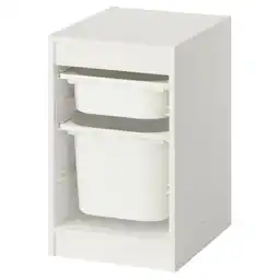 IKEA Trofast Oppbevaringskombinasjon med bokser, hvit/hvit, 34x44x56 cm tilbud