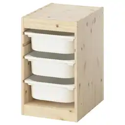 IKEA Trofast Oppbevaringskombinasjon med bokser, hvitbeiset furu/hvit, 32x44x52 cm tilbud
