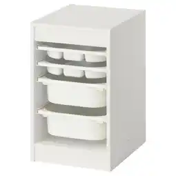 IKEA Trofast Oppbevaring med bokser/brett, hvit/hvit, 34x44x56 cm tilbud