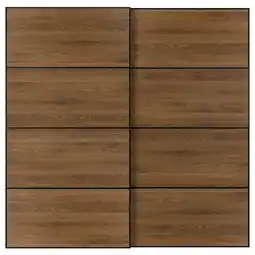 IKEA Mehamn Skyvedører par, svart/dobbeltsidig valnøtt, 200x201 cm tilbud