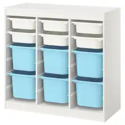 IKEA Trofast Oppbevaringskombinasjon med bokser, romavdeler/hvit lys blå, 99x44x94 cm tilbud