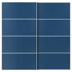 IKEA Mehamn Skyvedører par, hvit/dobbeltsidig blå, 200x201 cm tilbud