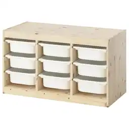 IKEA Trofast Oppbevaringskombinasjon med bokser, hvitbeiset furu/hvit, 93x44x52 cm tilbud