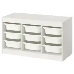 IKEA Trofast Oppbevaringskombinasjon med bokser, hvit/hvit, 99x44x56 cm tilbud
