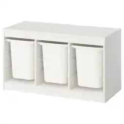 IKEA Trofast Oppbevaringskombinasjon med bokser, hvit/hvit, 99x44x56 cm tilbud