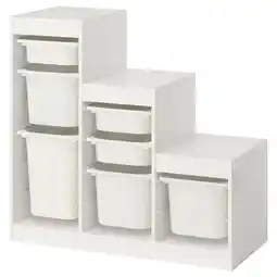 IKEA Trofast Oppbevaringskombinasjon med bokser, hvit/hvit, 99x44x94 cm tilbud