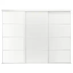 IKEA Skytta / fÄrvik Skyvedørkombinasjon, hvit/hvit glass, 301x240 cm tilbud