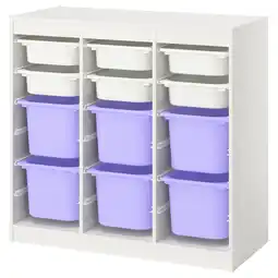 IKEA Trofast Oppbevaringskombinasjon med bokser, romavdeler/hvit lilla, 99x44x94 cm tilbud