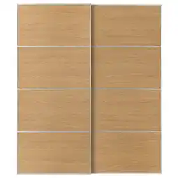 IKEA Mehamn Skyvedører par, aluminium/dobbeltsidig eikemønstret, 200x236 cm tilbud
