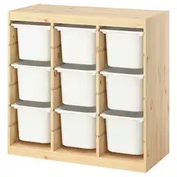 IKEA Trofast Oppbevaringskombinasjon med bokser, romavdeler/hvitbeiset furu hvit, 93x44x91 cm tilbud