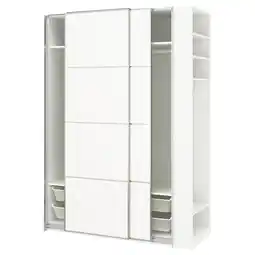 IKEA Pax / mehamn Skyvedørsgarderobe, hvit aluminium/hvit hvit, 170x66x236 cm tilbud