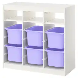 IKEA Trofast Oppbevaringskombinasjon, med hylleplater/bokser romavdeler/hvit lilla, 99x44x94 cm tilbud