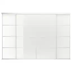 IKEA Skytta / fÄrvik Skyvedørkombinasjon, hvit/hvit glass, 351x240 cm tilbud