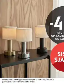 Bohus TIARA oppladbar bordlampe H 24 cm tilbud
