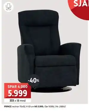 Bohus PRINCE recliner tilbud