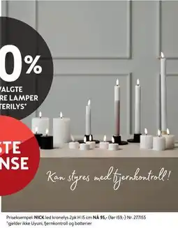 Bohus NICK led kronelys 2pk H 15 cm tilbud