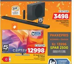 POWER PAKKEPRIS Dolby Atmos-lydplanke + 65 Google Smart TV tilbud