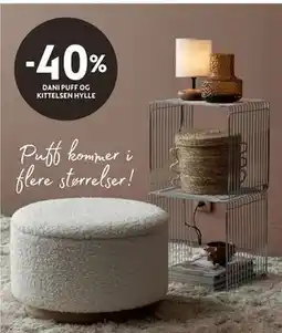 Bohus 40% DANI PUFF OG KITTELSEN HYLLE tilbud