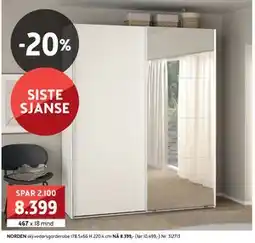 Bohus NORDEN skyvedørsgarderobe tilbud