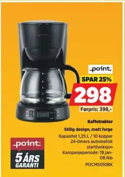 POWER Kaffetrakter tilbud