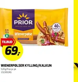 Bunnpris Wienerpølser kylling/kalkun tilbud