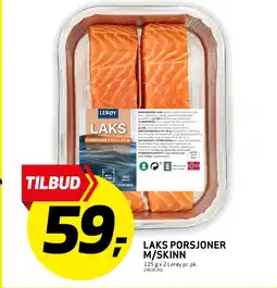 Bunnpris Laks porsjoner m/skinn tilbud