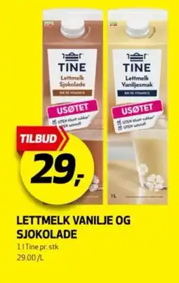 Bunnpris Lettmelk vanilje og sjokolade tilbud