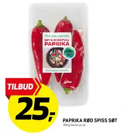 Bunnpris Paprika rød spiss søt tilbud