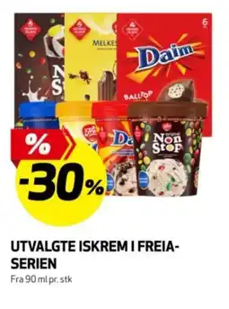 Bunnpris Utvalgte iskrem i freia- serien tilbud