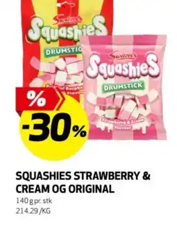 Bunnpris Squashies strawberry & cream og original tilbud