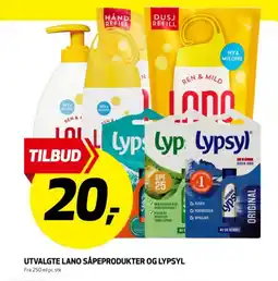 Bunnpris Utvalgte lano såpeprodukter og lypsyl tilbud