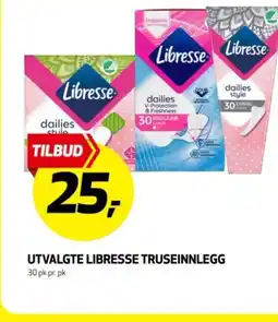 Bunnpris Utvalgte libresse truseinnlegg tilbud