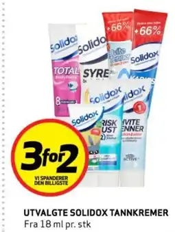 Bunnpris Utvalgte solidox tannkremer tilbud