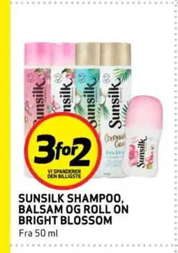 Bunnpris Sunsilk shampoo, balsam og roll on bright blossom tilbud
