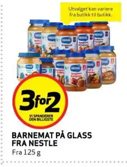 Bunnpris Barnemat på glass fra nestle tilbud
